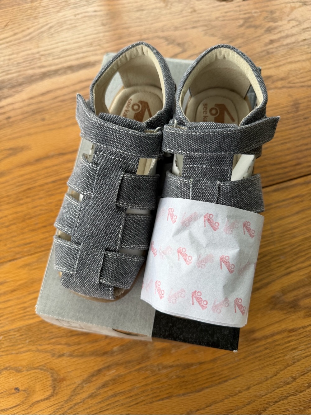 NIB - brand new! See Kai Run Gray Denim-Look Closed-Toe Kids Sandals